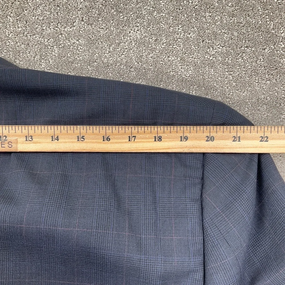 Hart Schaffner Marx Suit Men‎ 44XL Blue Pink Plaid 2 Button Classic Jacket VTG